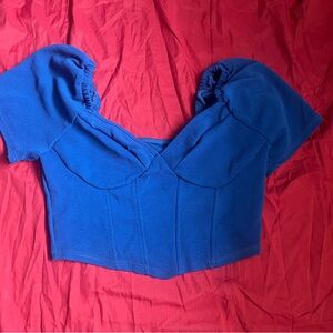 Dark blue off the shoulder crop top